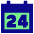 Date 24 Calendar Icon from Sharp Pop Set