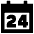 Date 24 Calendar Icon from Sharp Remix Set