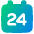 Date 24 Calendar Icon from Plump Gradient Set