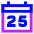 Date 25 Calendar Icon from Sharp Neon Set