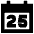 Date 25 Calendar Icon from Sharp Remix Set