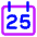 Date 25 Calendar Icon from Core Neon Set