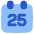 Date 25 Calendar Icon from Plump Flat Set