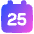 Date 25 Calendar Icon from Plump Gradient Set