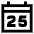 Date 25 Calendar Icon from Sharp Line Set