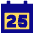 Date 25 Calendar Icon from Sharp Pop Set