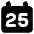 Date 25 Calendar Icon from Core Solid Set