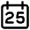 Date 25 Calendar Icon from Core Line Set