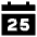 Date 25 Calendar Icon from Sharp Solid Set