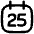 Date 25 Calendar Icon from Flex Line Set