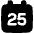 Date 25 Calendar Icon from Plump Solid Set