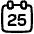 Date 25 Calendar Icon from Plump Line Set