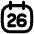 Date 26 Calendar Icon from Flex Remix Set