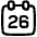 Date 26 Calendar Icon from Plump Line Set