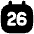 Date 26 Calendar Icon from Flex Solid Set