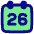 Date 26 Calendar Icon from Plump Pop Set