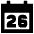 Date 26 Calendar Icon from Sharp Remix Set