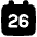 Date 26 Calendar Icon from Plump Solid Set