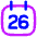 Date 26 Calendar Icon from Flex Neon Set