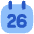 Date 26 Calendar Icon from Flex Flat Set