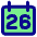 Date 26 Calendar Icon from Core Pop Set