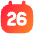 Date 26 Calendar Icon from Flex Gradient Set
