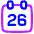 Date 26 Calendar Icon from Plump Neon Set