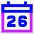 Date 26 Calendar Icon from Sharp Neon Set