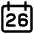 Date 26 Calendar Icon from Core Line Set