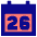 Date 26 Calendar Icon from Sharp Pop Set