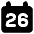 Date 26 Calendar Icon from Core Solid Set