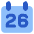 Date 26 Calendar Icon from Core Flat Set