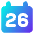 Date 26 Calendar Icon from Core Gradient Set