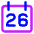 Date 26 Calendar Icon from Core Neon Set