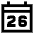 Date 26 Calendar Icon from Sharp Line Set