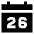 Date 26 Calendar Icon from Sharp Solid Set