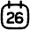 Date 26 Calendar Icon from Flex Line Set