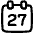 Date 27 Calendar Icon from Plump Line Set