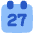 Date 27 Calendar Icon from Plump Flat Set