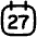 Date 27 Calendar Icon from Flex Line Set