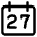 Date 27 Calendar Icon from Core Line Set