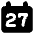 Date 27 Calendar Icon from Core Solid Set