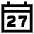 Date 27 Calendar Icon from Sharp Line Set