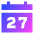 Date 27 Calendar Icon from Sharp Gradient Set