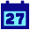 Date 27 Calendar Icon from Sharp Pop Set