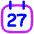 Date 27 Calendar Icon from Flex Neon Set