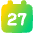 Date 27 Calendar Icon from Plump Gradient Set