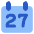 Date 27 Calendar Icon from Core Flat Set