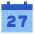 Date 27 Calendar Icon from Sharp Flat Set