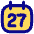 Date 27 Calendar Icon from Flex Pop Set